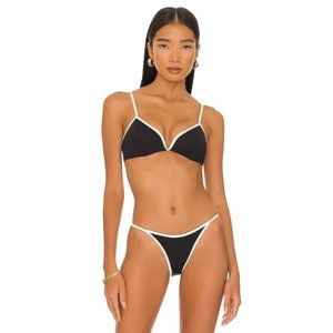 L*SPACE Tommy Bikini Bottoms in Black & Cream Medium New Womens Swim